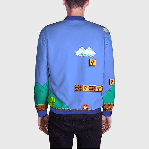 Мужской бомбер Марио дизайн / 3D-Синий – фото 4