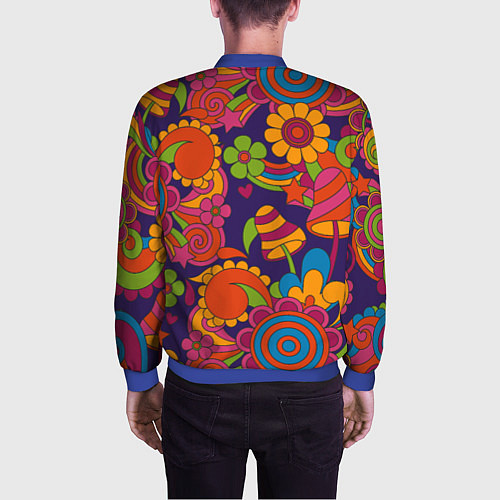 Мужской бомбер Психоделический сюжет / 3D-Синий – фото 4
