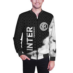 Бомбер мужской INTER Football Пламя, цвет: 3D-черный — фото 2