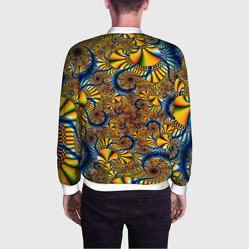 Мужской бомбер FRACTAL COLOR PATTERN / 3D-Белый – фото 4