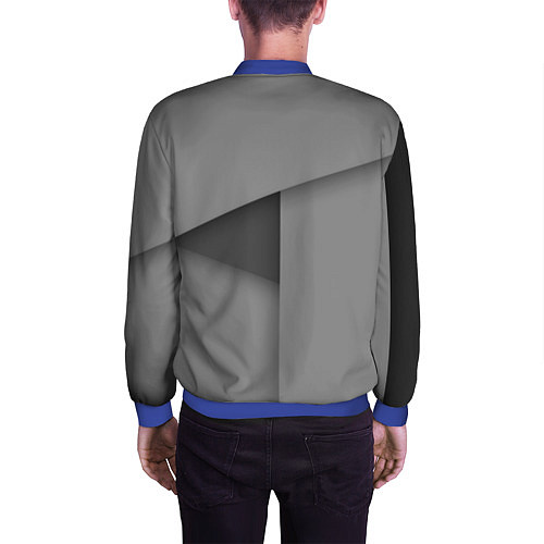 Мужской бомбер Lexus - серая абстракция / 3D-Синий – фото 4