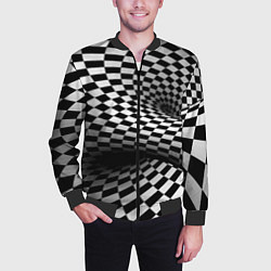 Бомбер мужской Геометрическая объёмная композиция Авангард, цвет: 3D-черный — фото 2