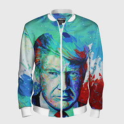 Бомбер мужской Дональд Трамп арт, цвет: 3D-белый