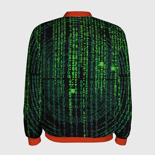 Мужской бомбер Бинарная матрица / 3D-Красный – фото 2