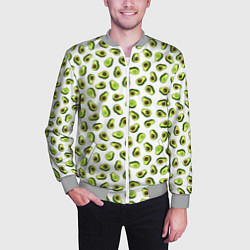 Бомбер мужской Смешное авокадо на белом фоне, цвет: 3D-меланж — фото 2