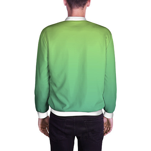 Мужской бомбер Shades of Green GRADIENT / 3D-Белый – фото 4