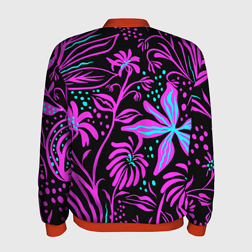 Мужской бомбер Цветочная композиция Fashion trend / 3D-Красный – фото 2