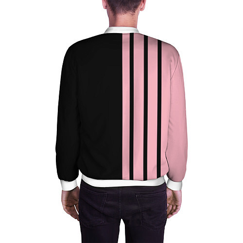 Мужской бомбер BLACKPINK HALF BLACK-PINK MINI LOGO / 3D-Белый – фото 4