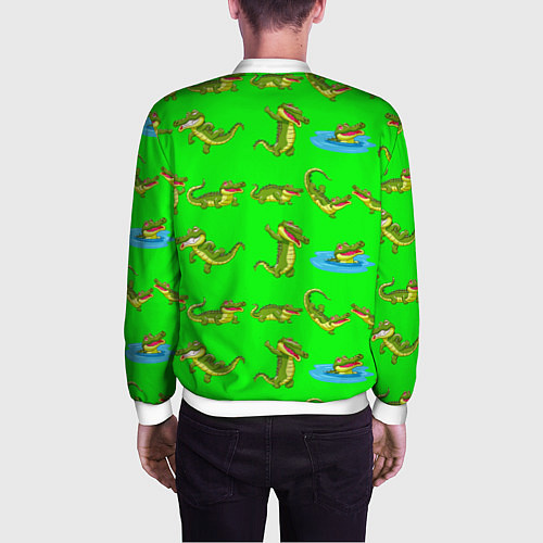 Мужской бомбер CHARMING CROCODILES / 3D-Белый – фото 4