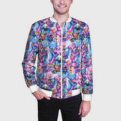 Бомбер мужской POPPY PLAYTIME HAGGY WAGGY AND KISSY MISSY LOVE, цвет: 3D-белый — фото 2