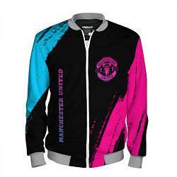 Бомбер мужской Manchester United Neon Gradient, цвет: 3D-меланж