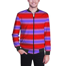 Бомбер мужской Striped pattern мягкие размытые полосы красные фио, цвет: 3D-черный — фото 2