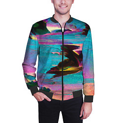 Бомбер мужской Multicolored vanguard glitch, цвет: 3D-черный — фото 2