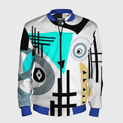 Бомбер мужской Абстрактный современный дизайн, цвет: 3D-синий