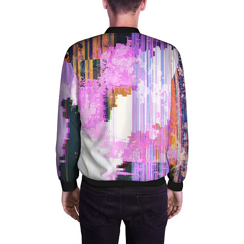 Мужской бомбер Glitch art Fashion trend / 3D-Черный – фото 4