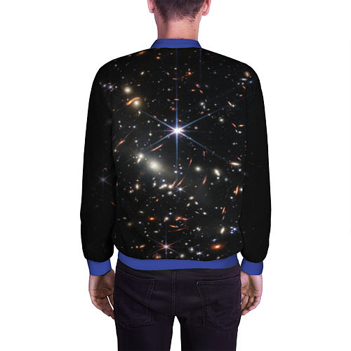 Мужской бомбер Новое изображение ранней вселенной от Джеймса Уэбб / 3D-Синий – фото 4
