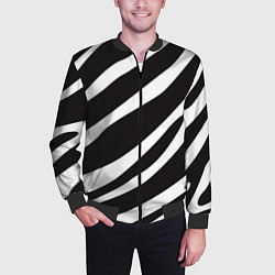 Бомбер мужской Анималистичный рисунок зебра, цвет: 3D-черный — фото 2