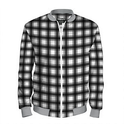 Бомбер мужской Black and white trendy checkered pattern, цвет: 3D-меланж