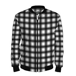 Бомбер мужской Black and white trendy checkered pattern, цвет: 3D-черный