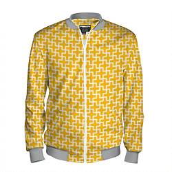 Бомбер мужской Белые крестики на желтом фоне, цвет: 3D-меланж