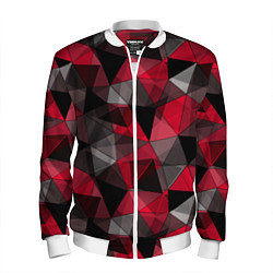 Бомбер мужской Красно-серый геометрический, цвет: 3D-белый