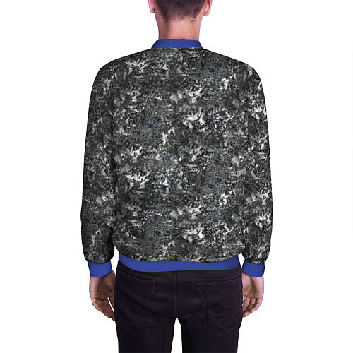 Мужской бомбер Темно серый графитовый с текстурой камня / 3D-Синий – фото 4
