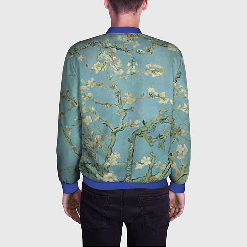 Мужской бомбер Ван Гог Селфи - Арт Портрет / 3D-Синий – фото 4