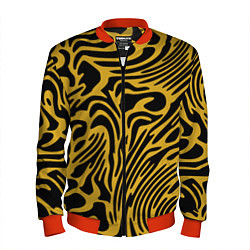 Бомбер мужской Имитация шкуры тигра - паттерн, цвет: 3D-красный