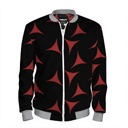 Бомбер мужской Red Stars - Красные треугольные объекты в чёрном п, цвет: 3D-меланж