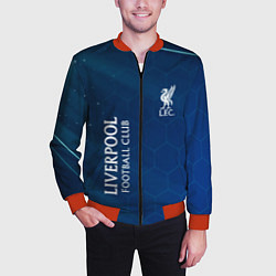Бомбер мужской Liverpool Соты Абстракция, цвет: 3D-красный — фото 2