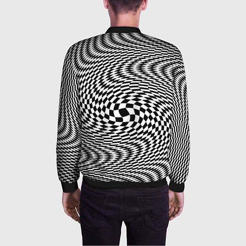 Мужской бомбер Гипнотическая спираль - оптическая иллюзия / 3D-Черный – фото 4