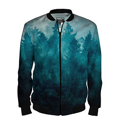 Бомбер мужской Темный хвойный лес, цвет: 3D-черный