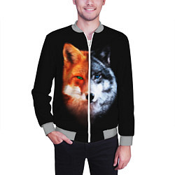 Бомбер мужской Волк и Лисица, цвет: 3D-меланж — фото 2