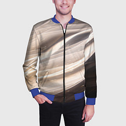 Бомбер мужской Абстрактные волны и огни бесконечности, цвет: 3D-синий — фото 2