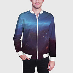 Бомбер мужской Космический дым, цвет: 3D-белый — фото 2