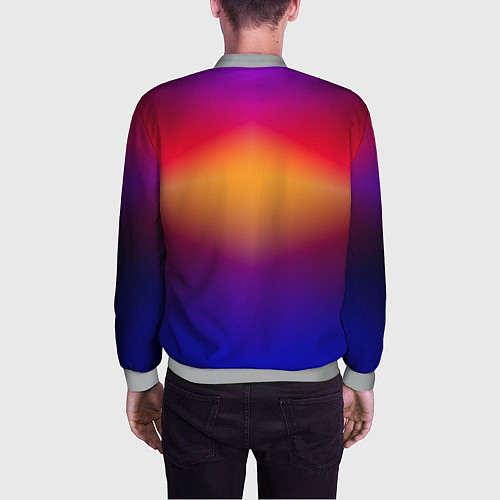 Мужской бомбер Красно-синий градиентный узор / 3D-Меланж – фото 4
