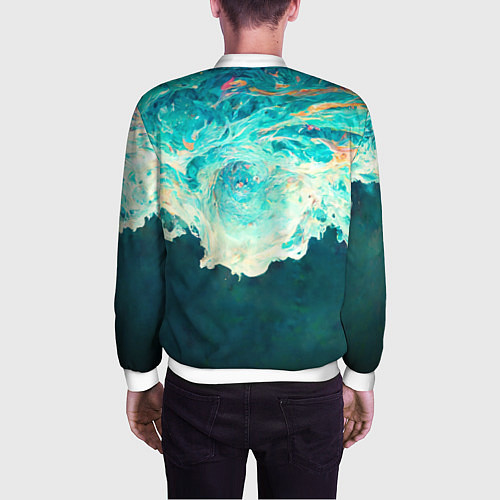 Мужской бомбер Поток воды / 3D-Белый – фото 4