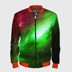 Мужской бомбер Зеленый космос бесконечность