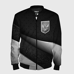 Бомбер мужской Russia - black & white, цвет: 3D-черный
