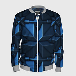 Бомбер мужской Синяя объёмная броня киборга, цвет: 3D-меланж