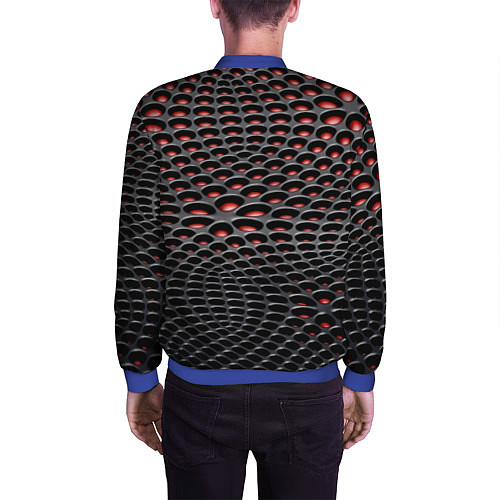 Мужской бомбер Imitation snake skin - pattern / 3D-Синий – фото 4