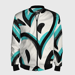Бомбер мужской Узоры в стиле граффити, цвет: 3D-черный