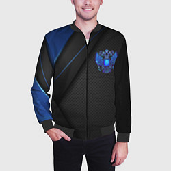 Бомбер мужской Черно-синий герб России, цвет: 3D-черный — фото 2