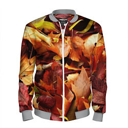 Бомбер мужской Куча осенних листьев, цвет: 3D-меланж