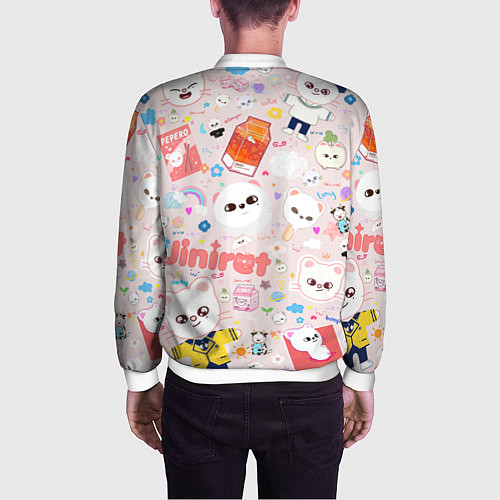 Мужской бомбер Skzoo Jinniret pattern cartoon avatar / 3D-Белый – фото 4