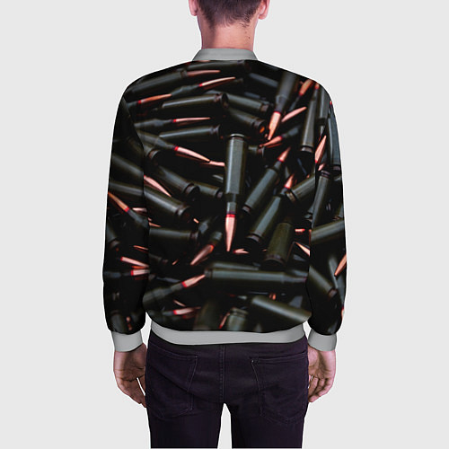 Мужской бомбер Черные патроны / 3D-Меланж – фото 4