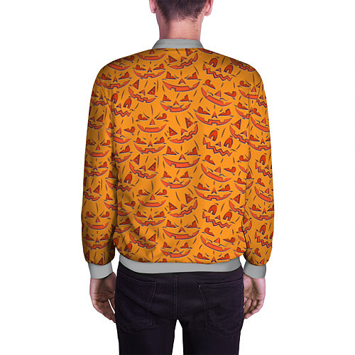Мужской бомбер Halloween Pumpkin Pattern / 3D-Меланж – фото 4