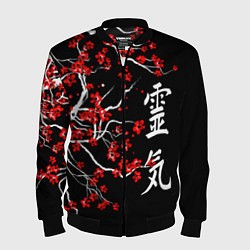 Бомбер мужской Сакура в цвету, цвет: 3D-черный