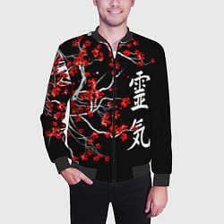 Бомбер мужской Сакура в цвету, цвет: 3D-черный — фото 2