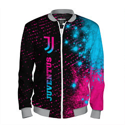 Бомбер мужской Juventus - neon gradient: по-вертикали, цвет: 3D-меланж